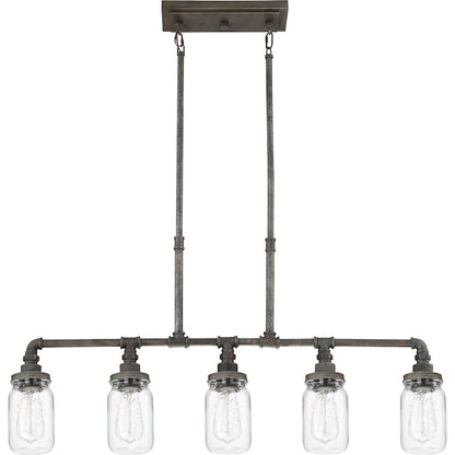 Quoizel Squire 5 Light Island Chandelier, Rustic Black