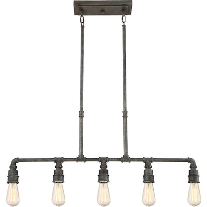 Quoizel Squire 5 Light Island Chandelier, Rustic Black