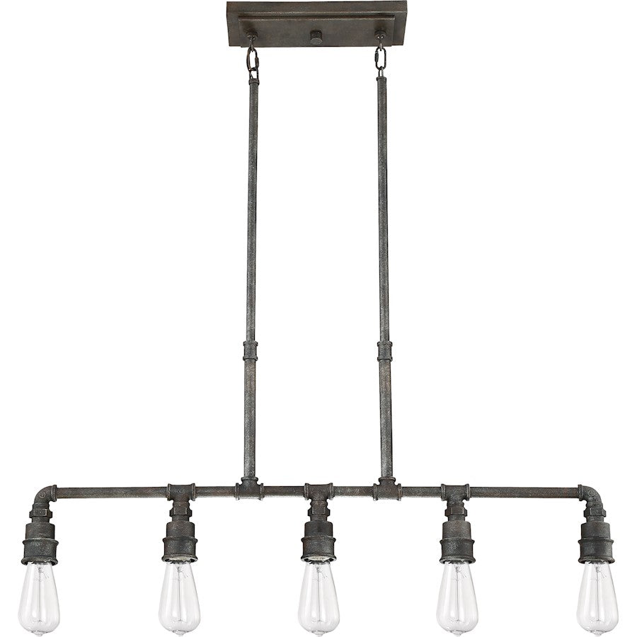 Quoizel Squire 5 Light Island Chandelier, Rustic Black