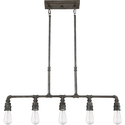Quoizel Squire 5 Light Island Chandelier, Rustic Black