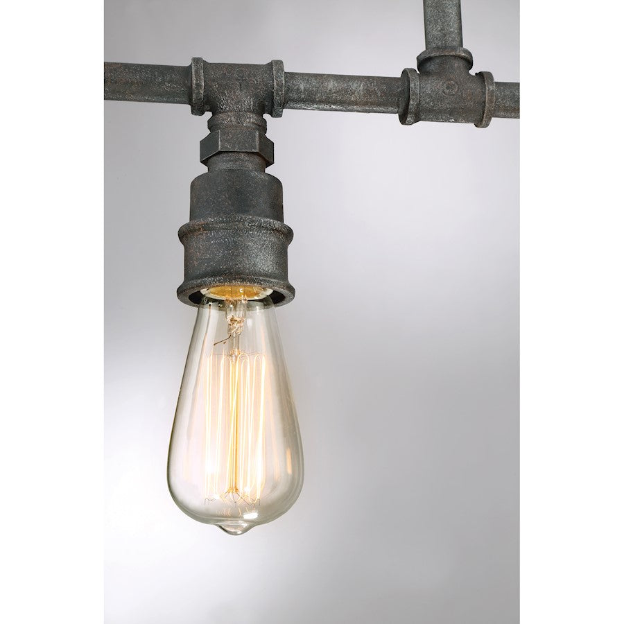 Quoizel Squire 5 Light Island Chandelier, Rustic Black