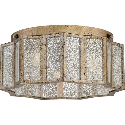 Quoizel 16" Shrine Flush Mount, Aged Gold