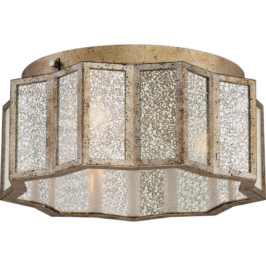 Quoizel 16" Shrine Flush Mount, Aged Gold