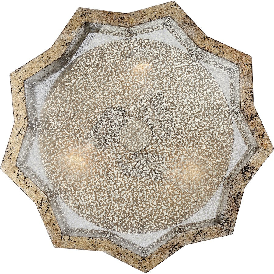 Quoizel 16" Shrine Flush Mount, Aged Gold