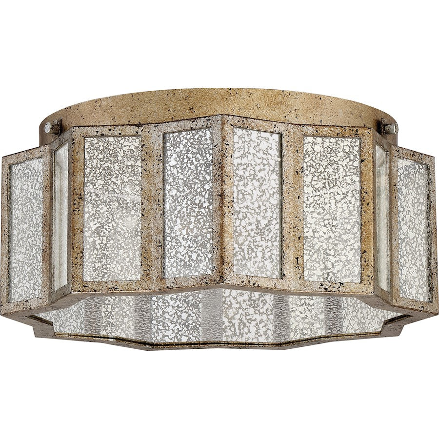 Quoizel 16" Shrine Flush Mount, Aged Gold