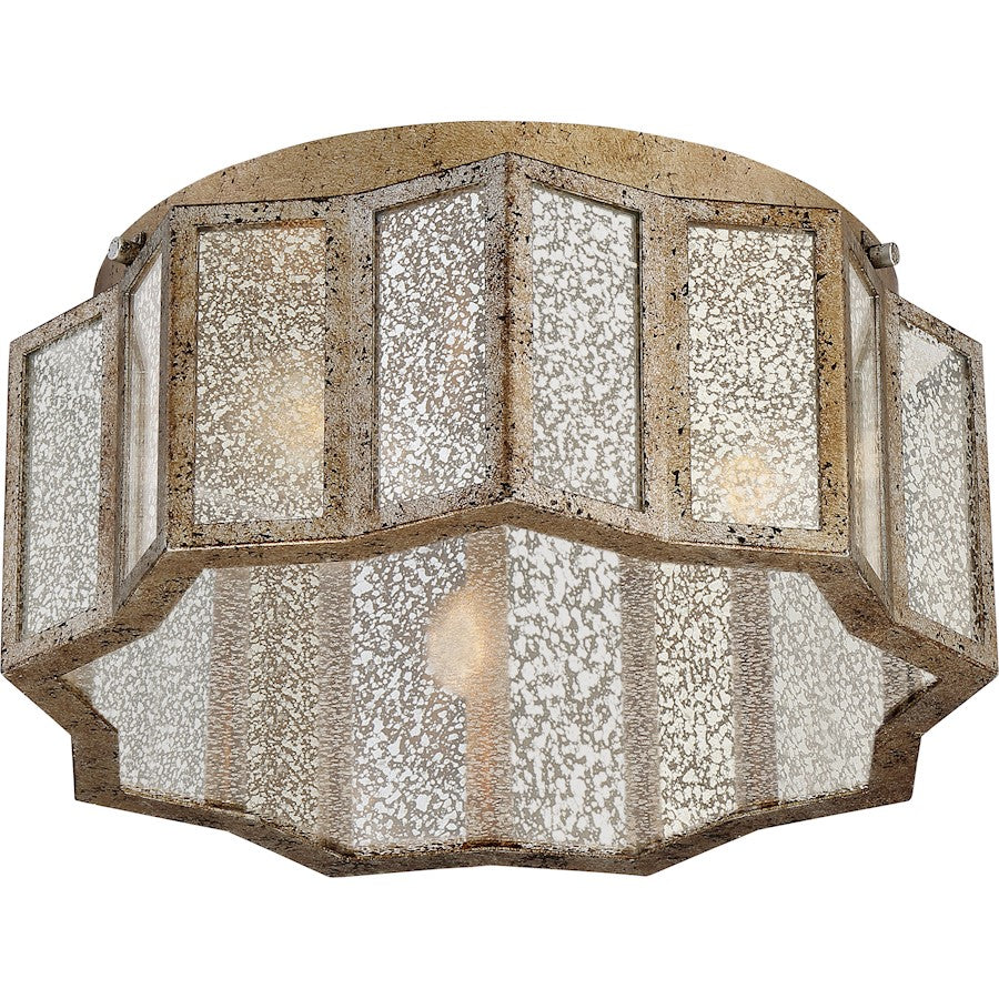 Quoizel 16" Shrine Flush Mount, Aged Gold