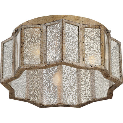 Quoizel 16" Shrine Flush Mount, Aged Gold