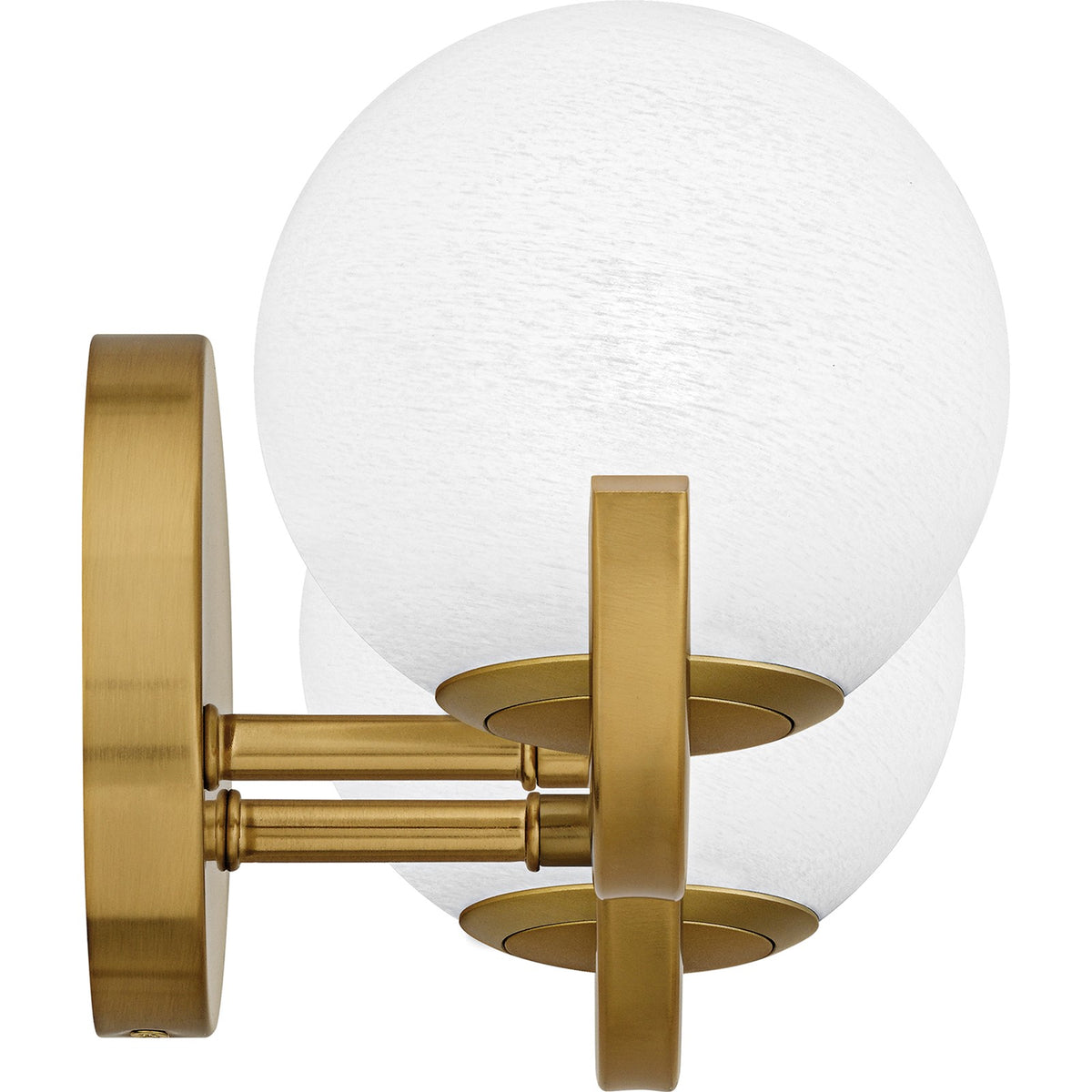 Quoizel Spherical 15in 2-Light Vanity Light | Modern Aged Brass and Cloud Glass | Bathroom Vanity | 14.5 x 6.5 x 6.5 in | Model SRI8615AB