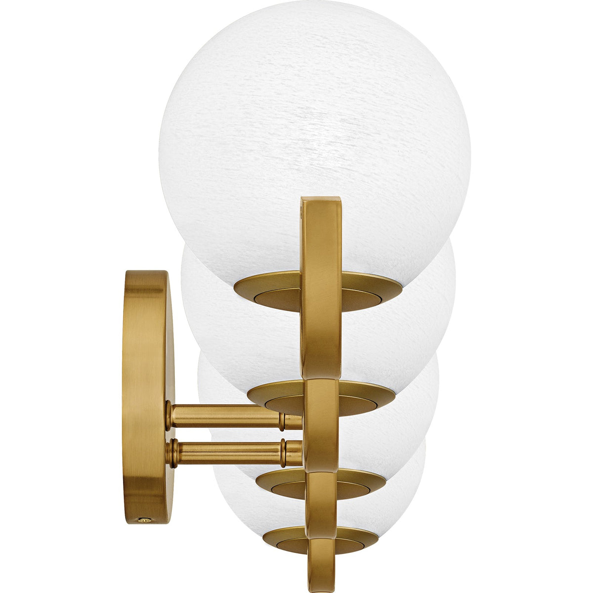 Quoizel Spherical 31in 4-Light Vanity Light | Modern Aged Brass and Cloud Glass | Bathroom Vanity | 30.75 x 6.5 x 6.5 in | Model SRI8631AB