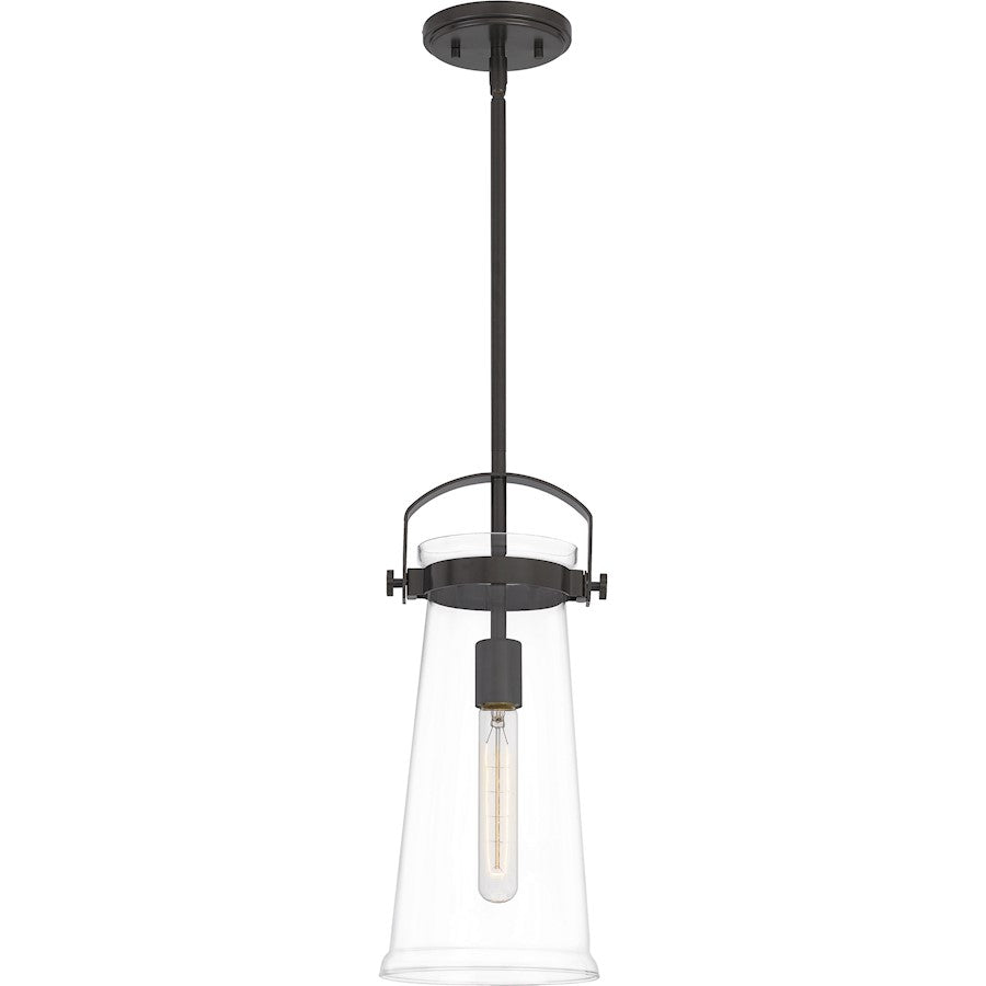 Quoizel Stella 7" 1 Light Mini Pendant, Western Bronze/Clear