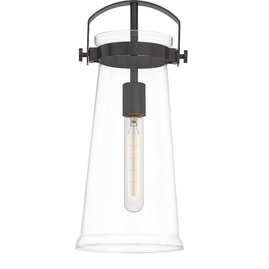 Quoizel Stella 7" 1 Light Mini Pendant, Western Bronze/Clear