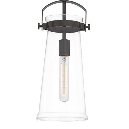 Quoizel Stella 7" 1 Light Mini Pendant, Western Bronze/Clear