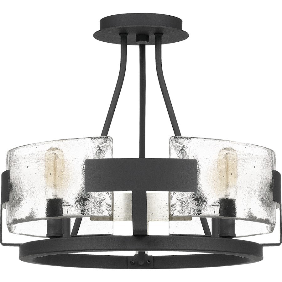 Quoizel Stratum 4 Light Semi-Flush Mount, Royal Ebony
