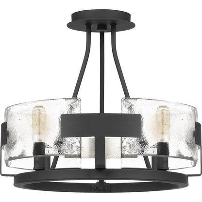 Quoizel Stratum 4 Light Semi-Flush Mount, Royal Ebony