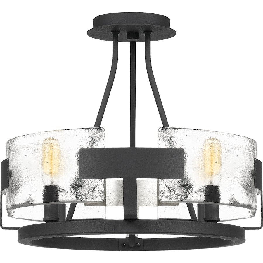 Quoizel Stratum 4 Light Semi-Flush Mount, Royal Ebony