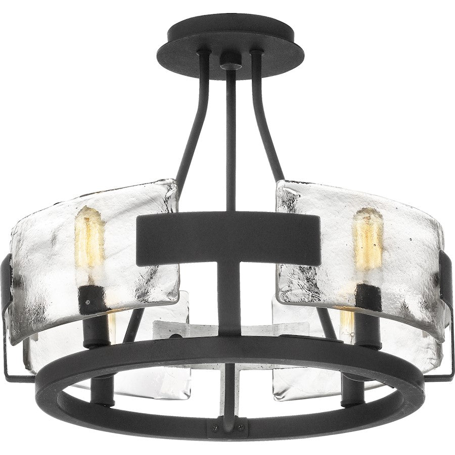 Quoizel Stratum 4 Light Semi-Flush Mount, Royal Ebony