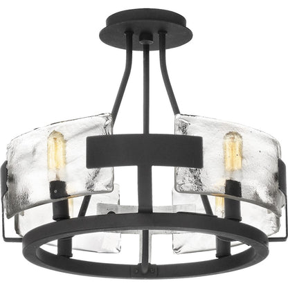 Quoizel Stratum 4 Light Semi-Flush Mount, Royal Ebony