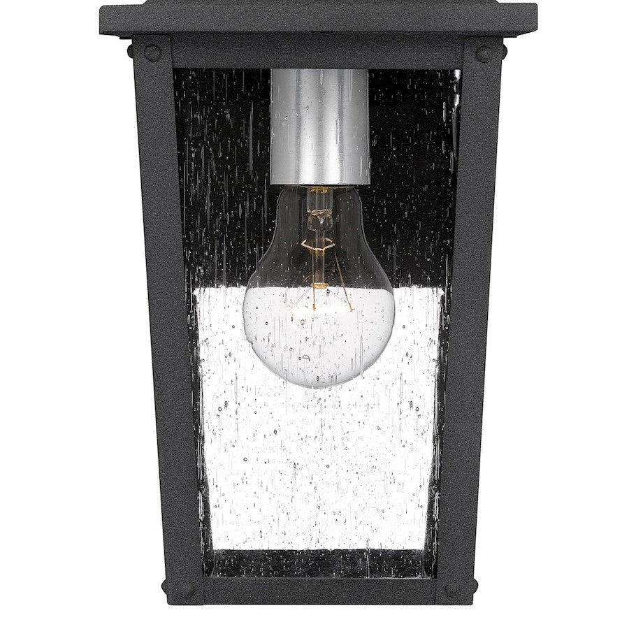 Quoizel Stoneleigh 1 Light Outdoor Lantern, Mottled Black/Seed