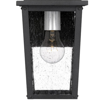 Quoizel Stoneleigh 1 Light Outdoor Lantern, Mottled Black/Seed