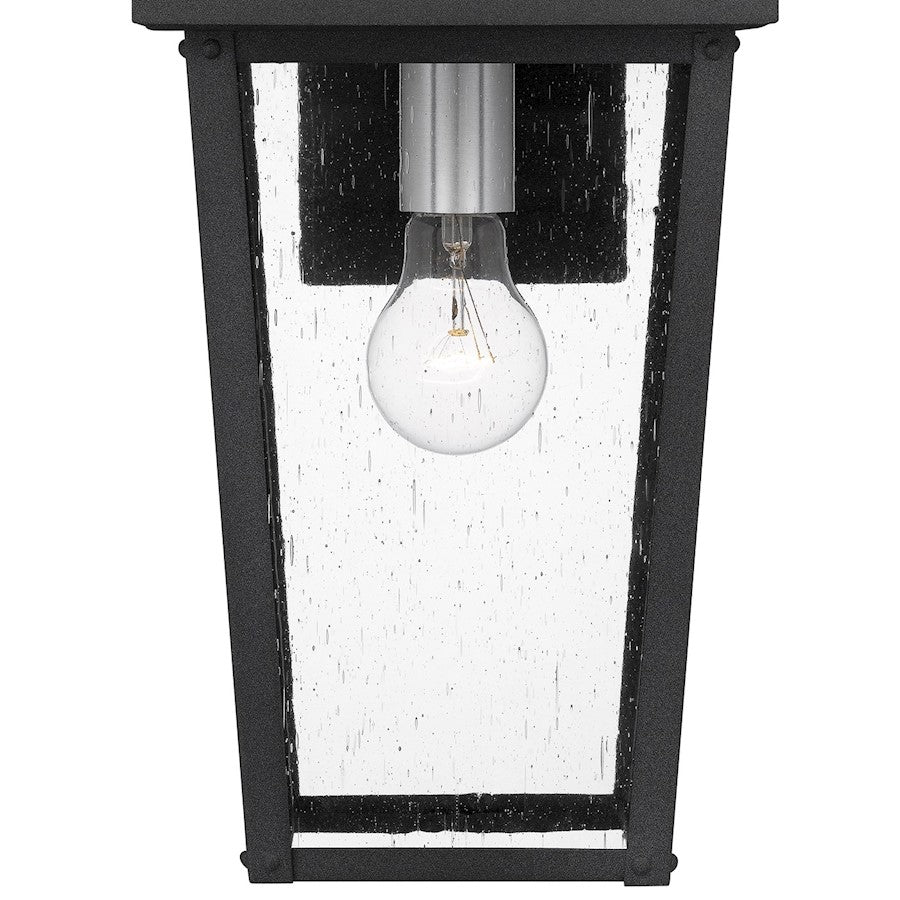 Quoizel Stoneleigh 1 Light Outdoor Lantern, Mottled Black/Seed