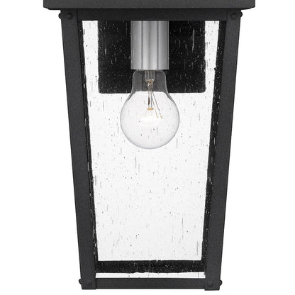 Quoizel Stoneleigh 1 Light Outdoor Lantern, Mottled Black/Seed