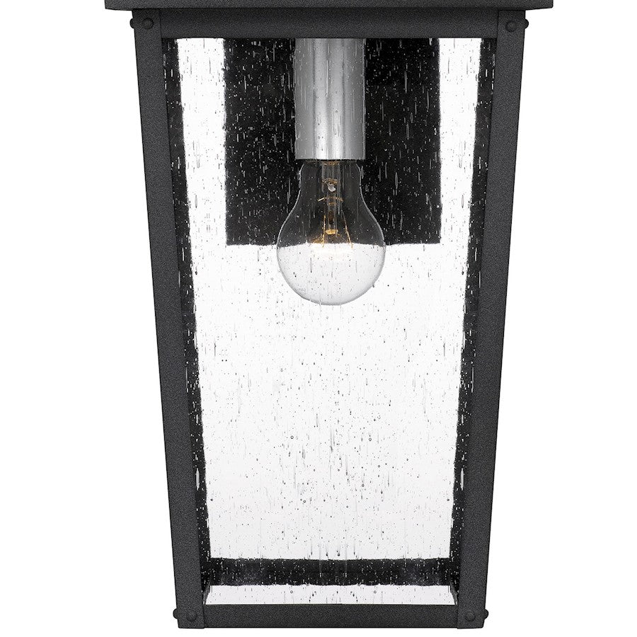 Quoizel Stoneleigh 1 Light Outdoor Lantern, Mottled Black/Seed