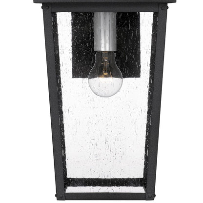 Quoizel Stoneleigh 1 Light Outdoor Lantern, Mottled Black/Seed