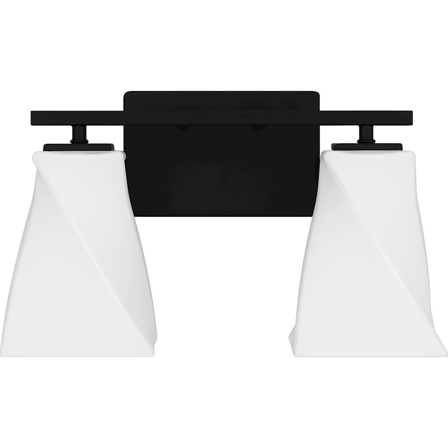 2 Light Bathroom Vanity Light, Matte Black
