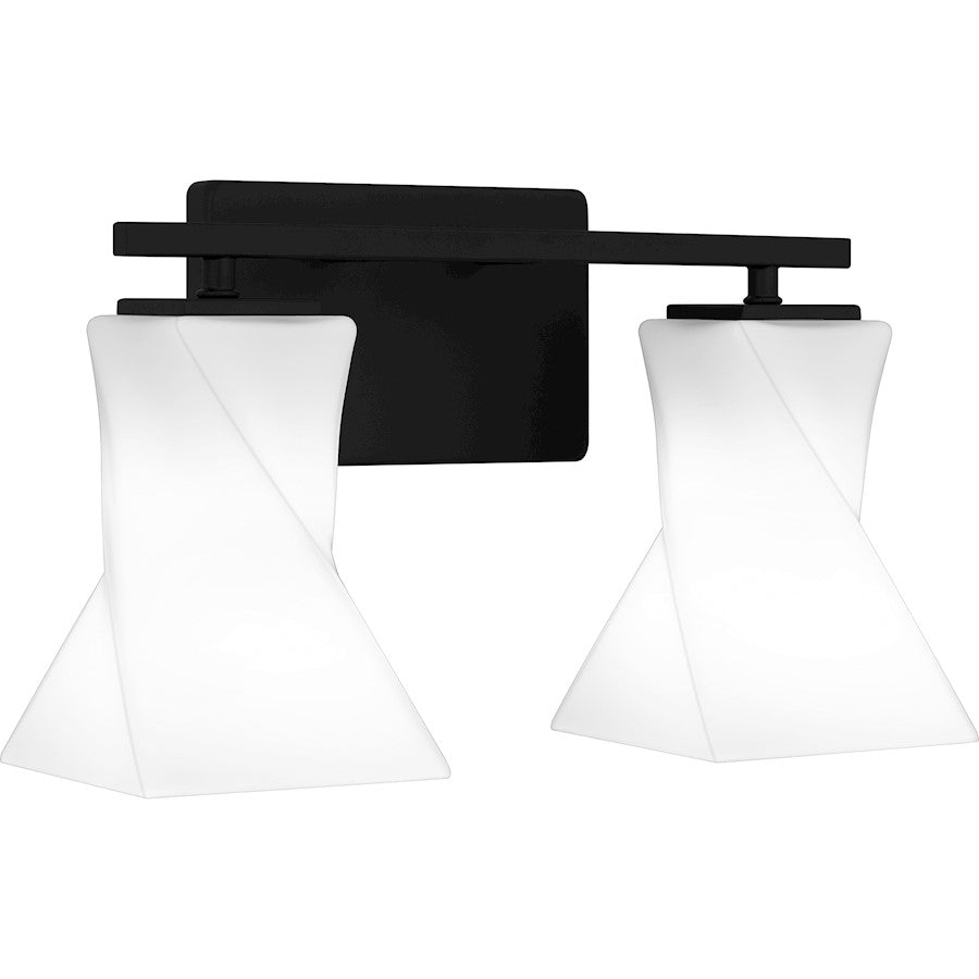 2 Light Bathroom Vanity Light, Matte Black