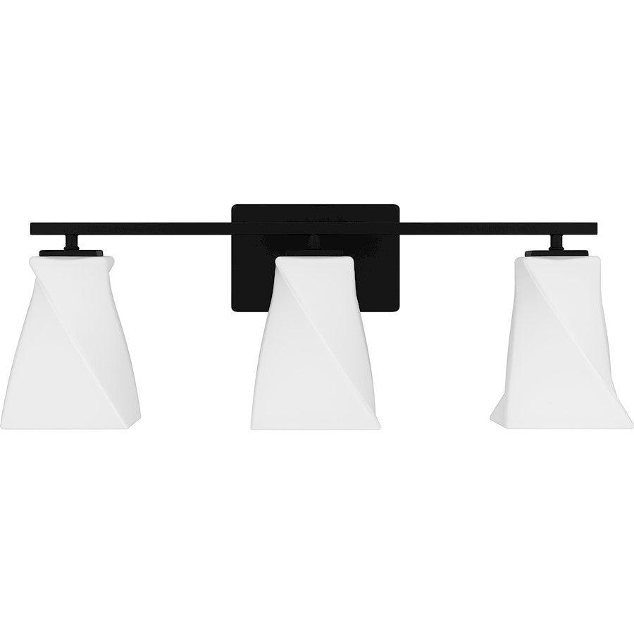3 Light Bathroom Vanity Light, Matte Black
