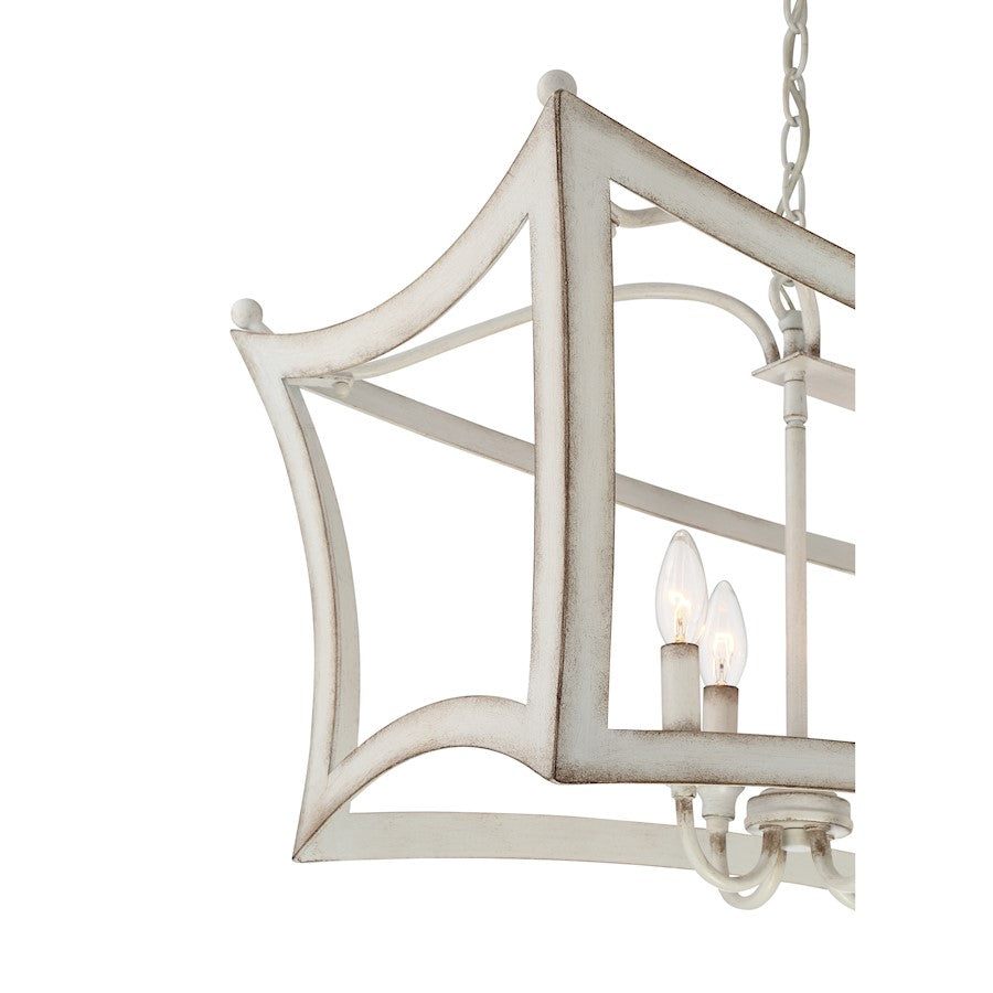 Quoizel Summerford Linear 8 Light Chandelier, Antique White