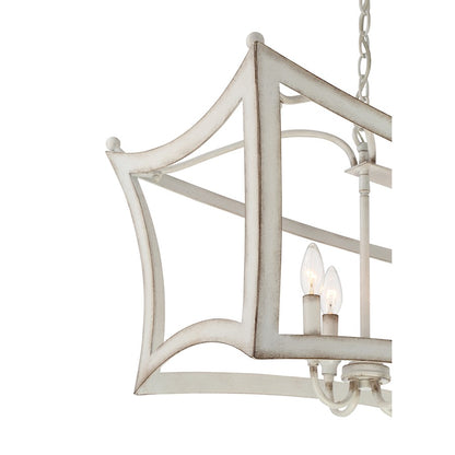 Quoizel Summerford Linear 8 Light Chandelier, Antique White