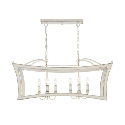 Quoizel Summerford Linear 8 Light Chandelier, Antique White