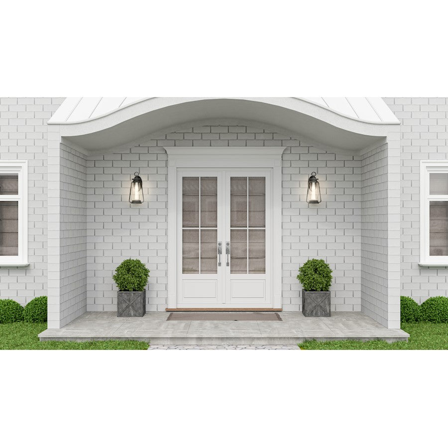 Quoizel Sutton 1 Light 17" Outdoor Wall Mount, Speckled Black