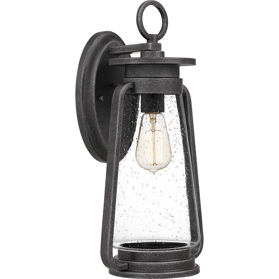 Quoizel Sutton 1 Light 17" Outdoor Wall Mount, Speckled Black