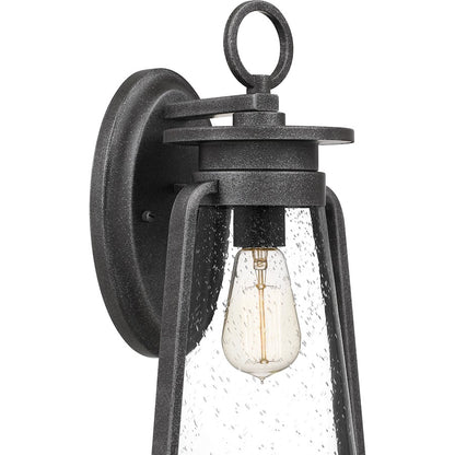 Quoizel Sutton 1 Light 17" Outdoor Wall Mount, Speckled Black