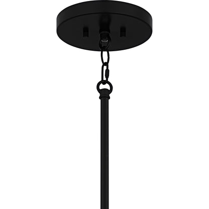 Quoizel Sweeney 30in 6-Light Pendant | Modern Matte Black and White Sand Glass | Kitchen Island & Dining Room | 30 x 30 x 12 in | Model SWE2830MBK