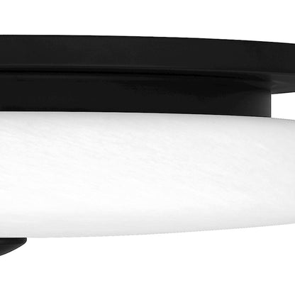 Quoizel Tavani Flush Mount, Matte Black/Alabaster Glass