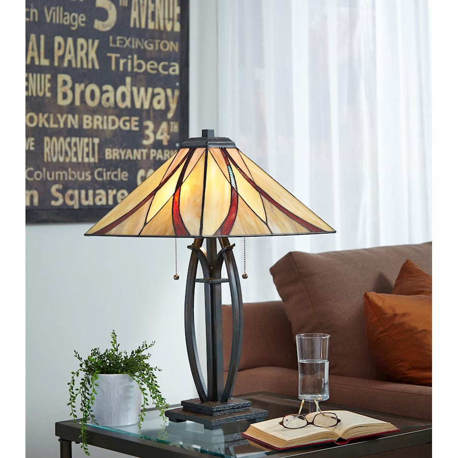 Asheville Tiffany Table Lamp, Valiant Bronze