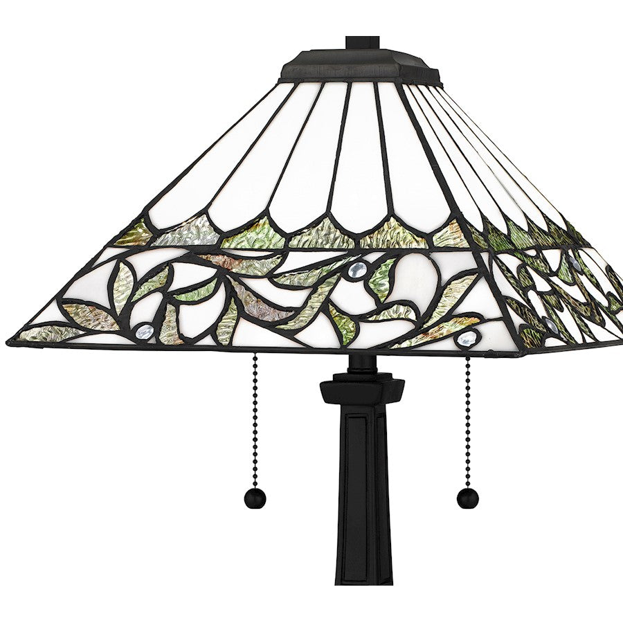 Galahad 23" Table Lamp, Matte Black/Multicolor Art