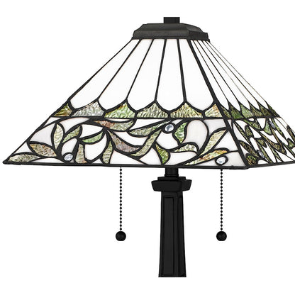 Galahad 23" Table Lamp, Matte Black/Multicolor Art