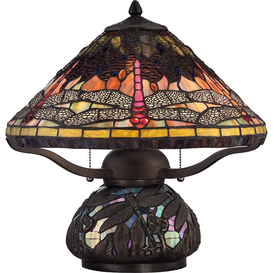 Quoizel Tiffany 2 Light Table Lamp in Imperial Bronze