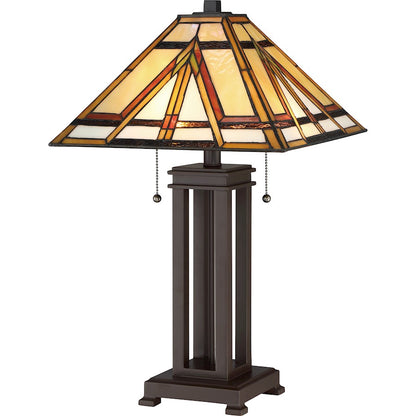 Quoizel Tiffany 2 Light Table Lamp in Russet