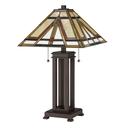 Quoizel Tiffany 2 Light Table Lamp in Russet