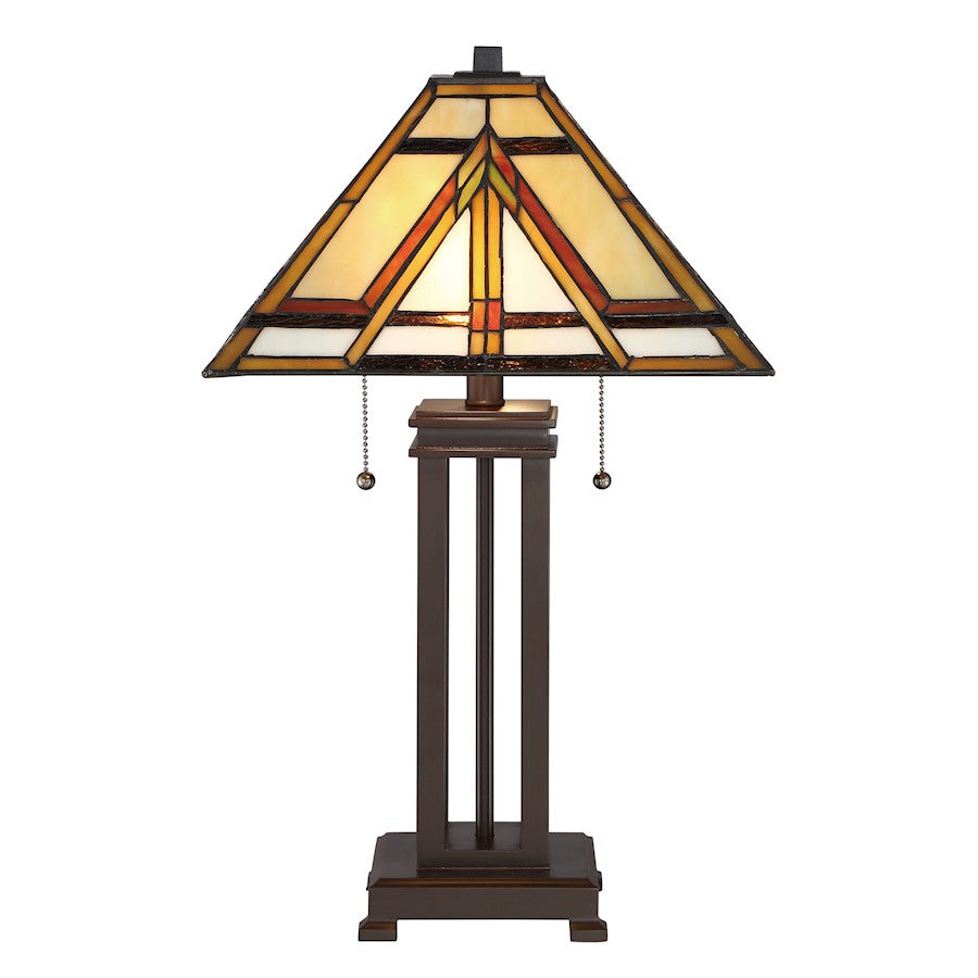 Quoizel Tiffany 2 Light Table Lamp in Russet