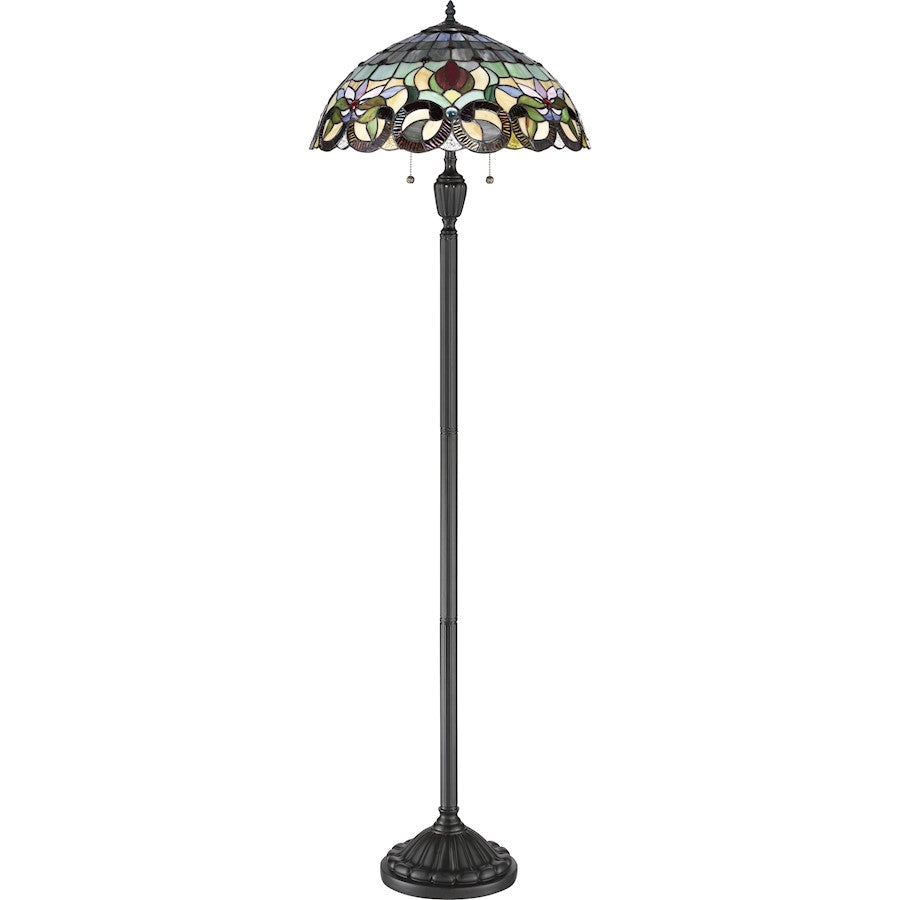 Quoizel Tiffany 2 Light Floor Lamp, Vintage Bronze