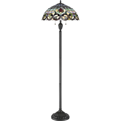 Quoizel Tiffany 2 Light Floor Lamp, Vintage Bronze