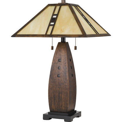 17" Square Tiffany Table Lamp, Sampled