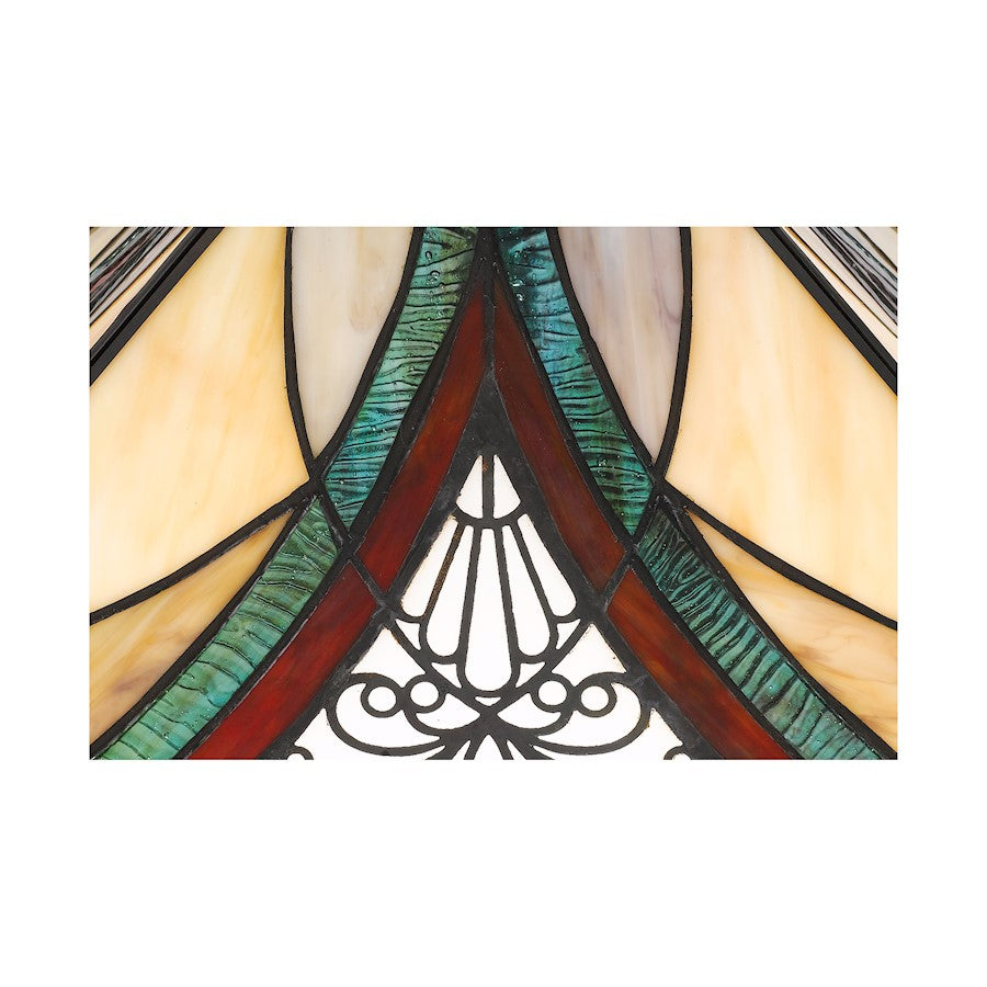 16" Square Tiffany Table Lamp, Valiant Bronze