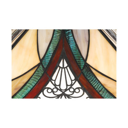 16" Square Tiffany Table Lamp, Valiant Bronze